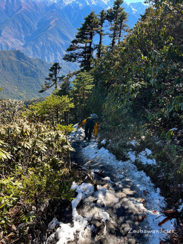 Some sections were icy and slippery