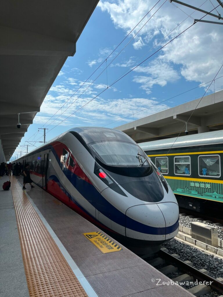 D887 train from Kunming South to Vientiane making a stop at Xishuangbanna Station