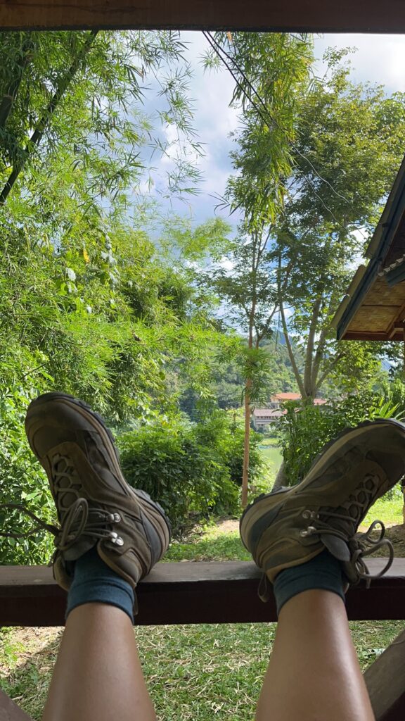 Relaxing at a bungalow in Nong Khiaw