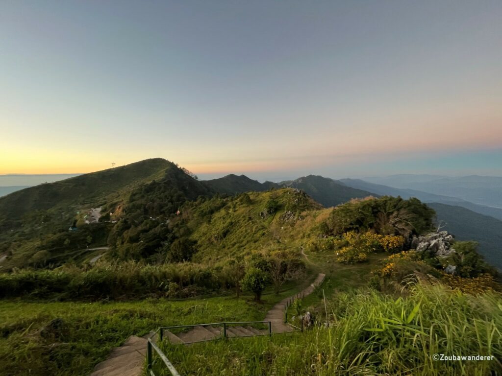 Heading down after sunset at Doi Pha Tang